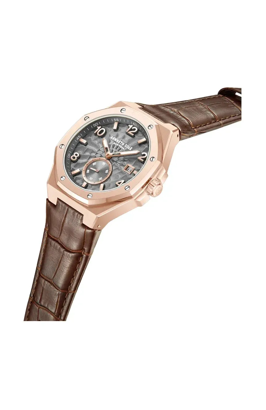 Kenneth Cole Automatic Leather Watch KCWGX0059002