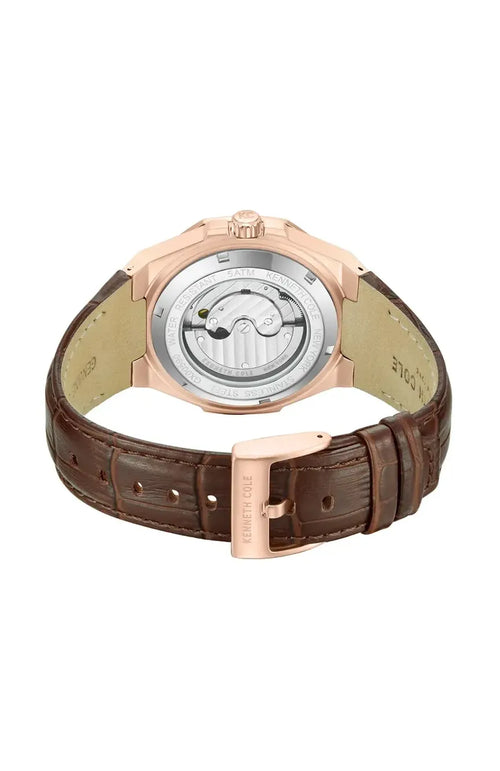 Kenneth Cole Automatic Leather Watch KCWGX0059002