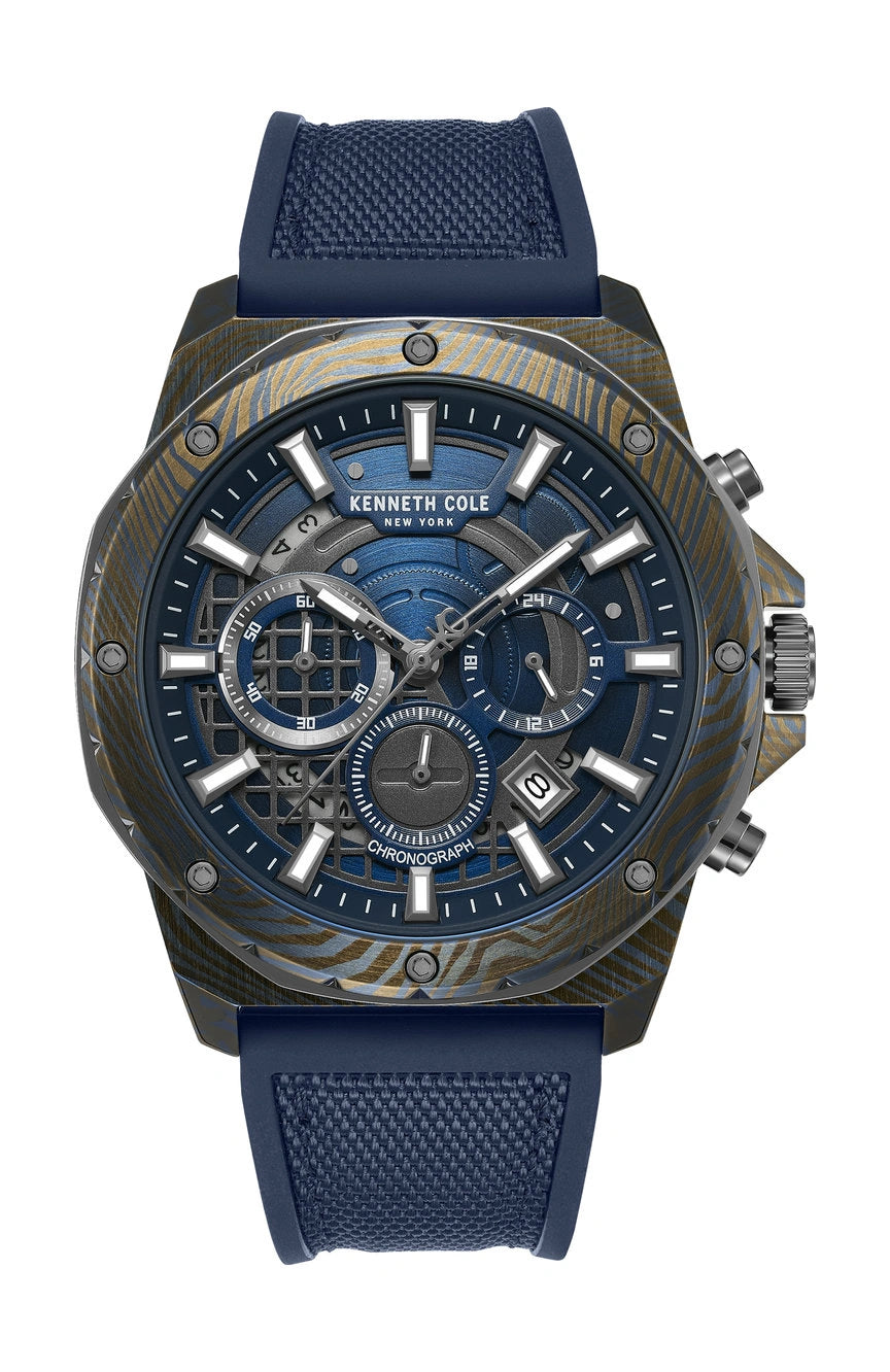 Kenneth Cole Men's Chronograph Blue Dial Watch KCWGO0087601