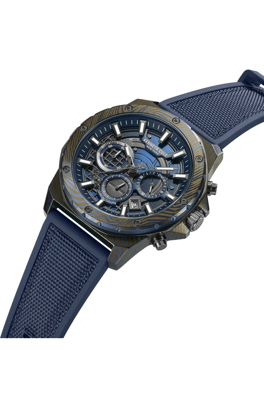 Kenneth Cole Men's Chronograph Blue Dial Watch KCWGO0087601