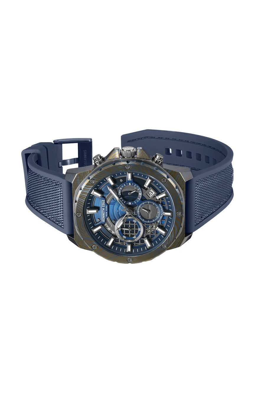 Kenneth Cole Men's Chronograph Blue Dial Watch KCWGO0087601