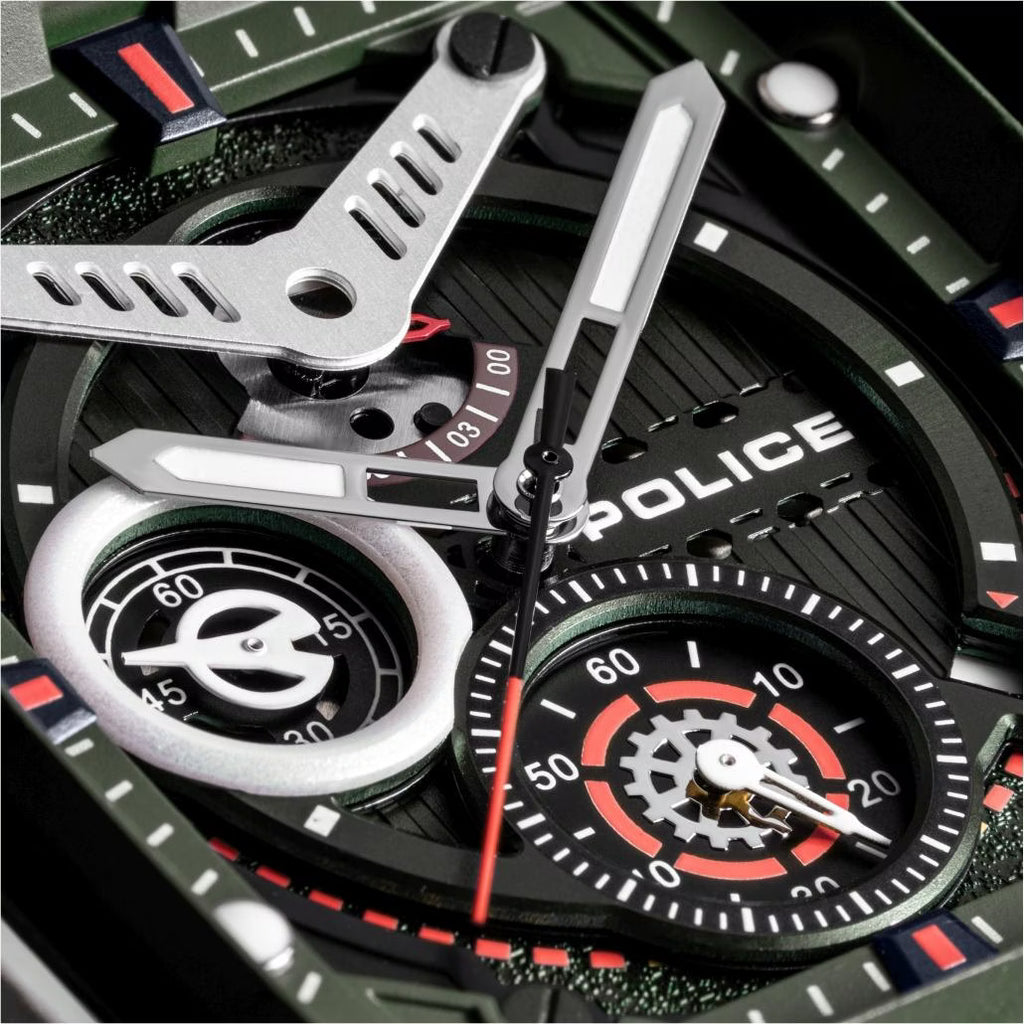 Police Clout Men's Green Dial Chronograph Watch – PEWGO0052404