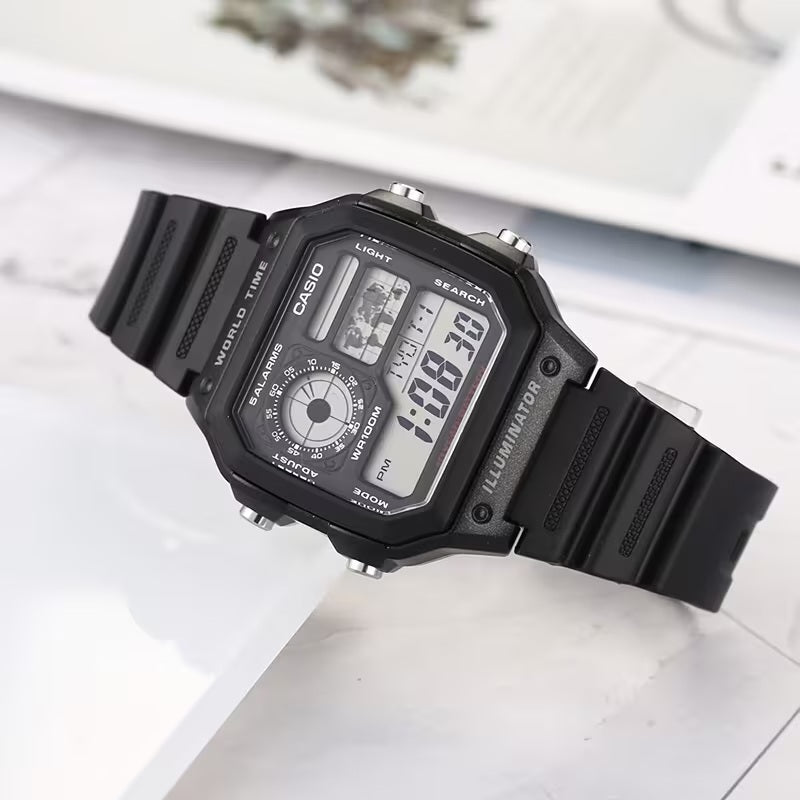 Casio Men's Digital Sport Watch - Black Resin Band - AE-1200WH-1AVDF