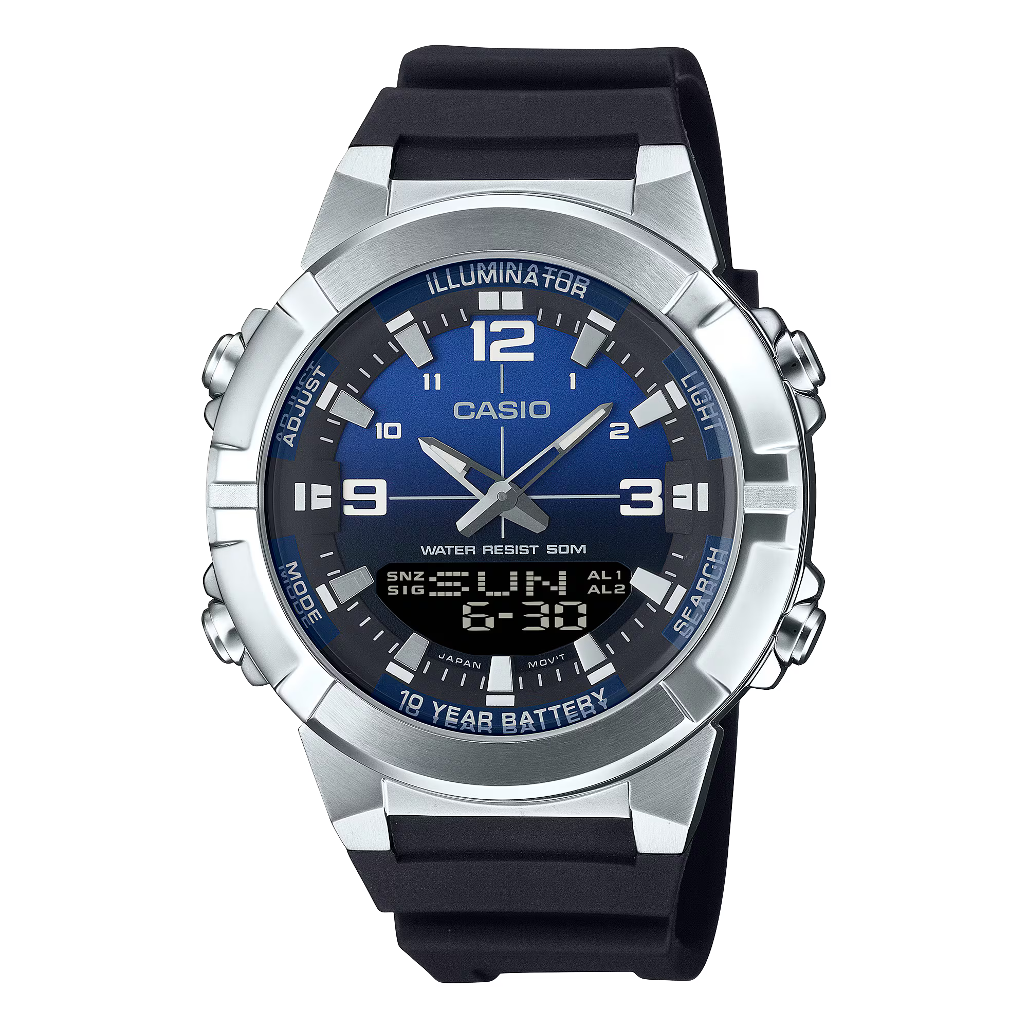 Casio AMW-870A-2AVDF Sport Analog-Digital Watch - Blue Dial, Resin Band
