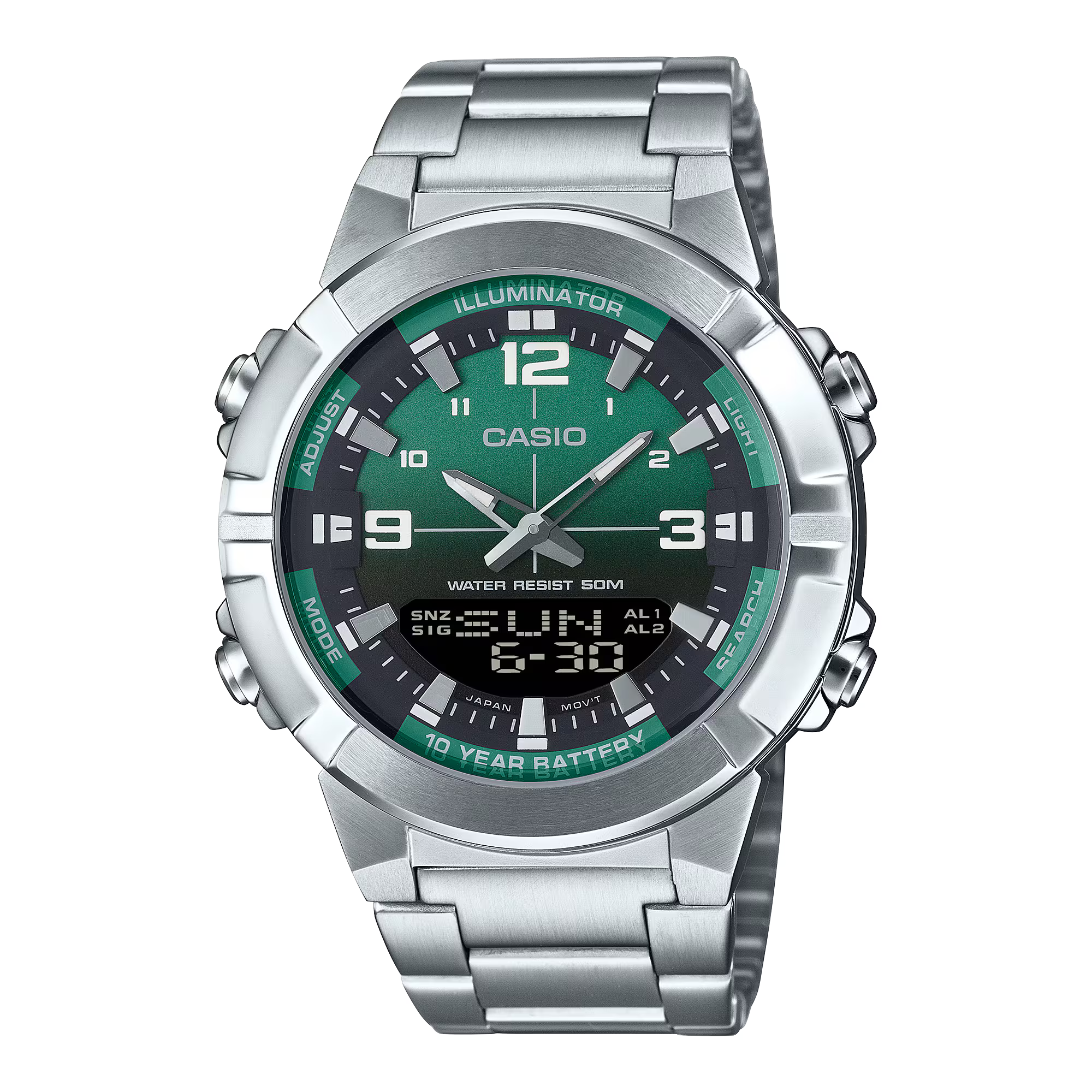 Casio AMW-870A-3AVDF Green Analog-Digital Diver-Style Watch