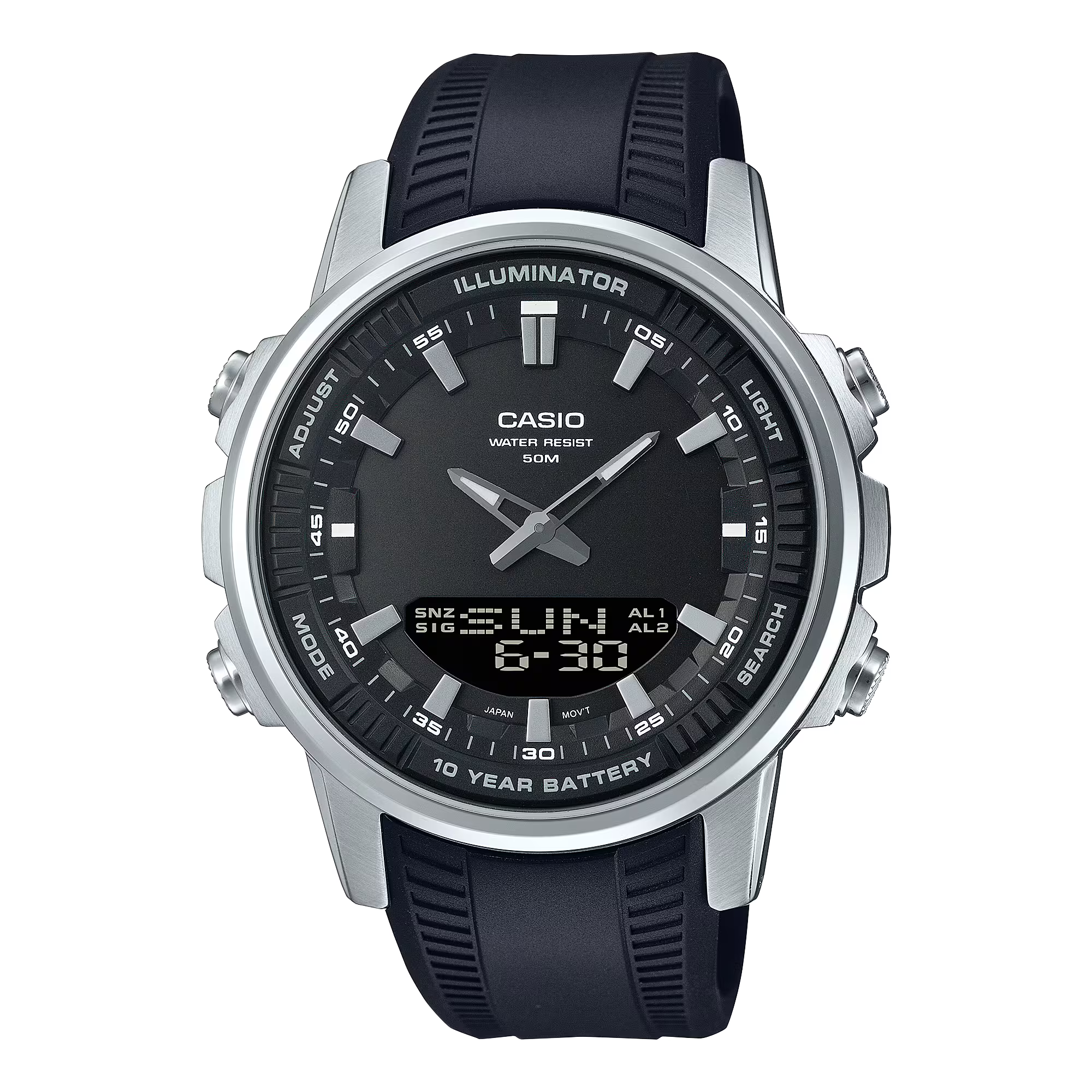 Casio AMW-880-1AVDF Analog-Digital Sport Watch - Resin Band, Stainless Steel Bezel