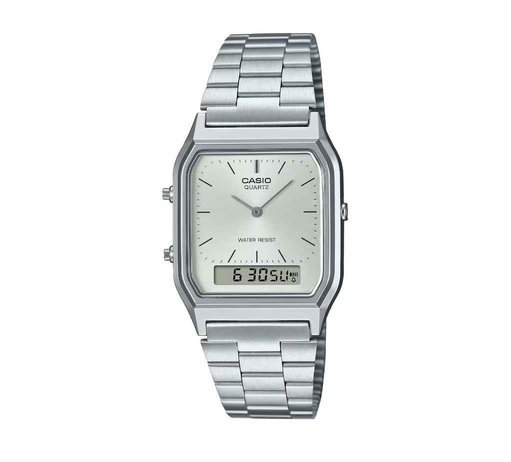 Casio AQ-230A-7AMQYDF is a retro-style analog-digital unisex watch