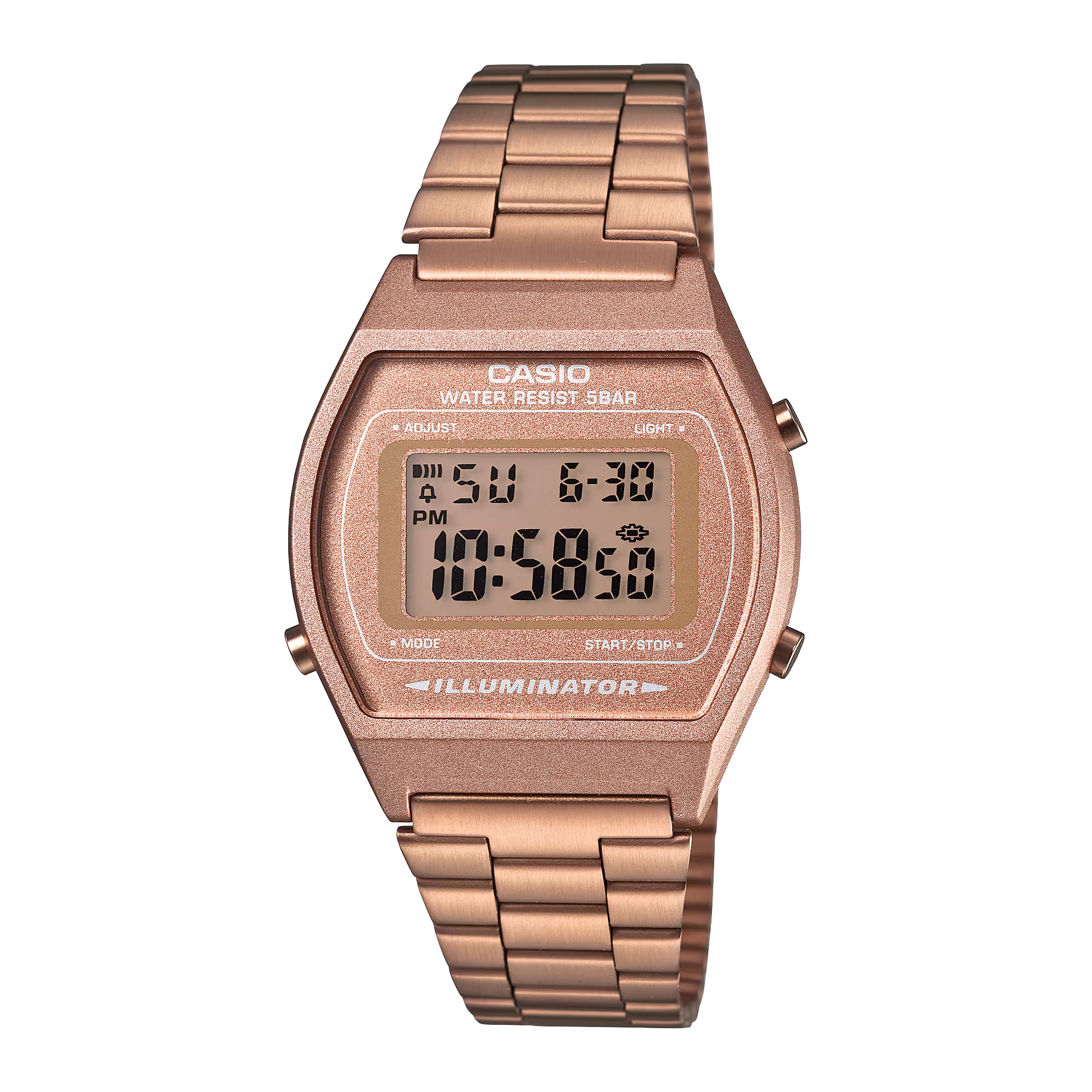 CASIO B640WC-5ADF Vintage Rose Gold Digital Watch - Slim Rectangular
