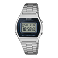 Casio B640WD-1AVDF Vintage Rectangular Digital Stainless Steel Watch