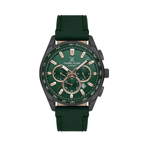 Daniel Klein Gents Watch - Green Dial | Green Leather Strap