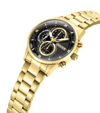 Police Levuka Men's Charcoal Dial Gold-Tone Watch – PEWGK0092503
