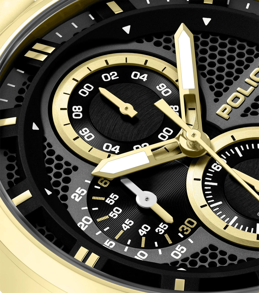 Police Levuka Men's Charcoal Dial Gold-Tone Watch – PEWGK0092503