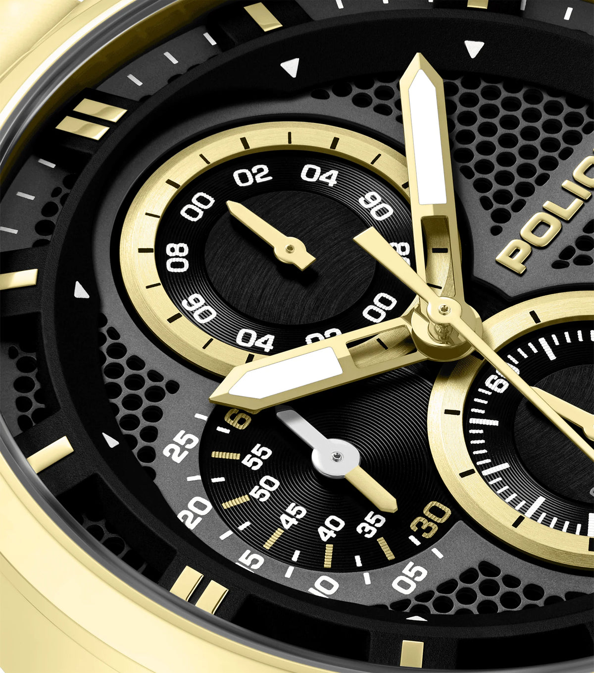 Police Levuka Men's Charcoal Dial Gold-Tone Watch – PEWGK0092503