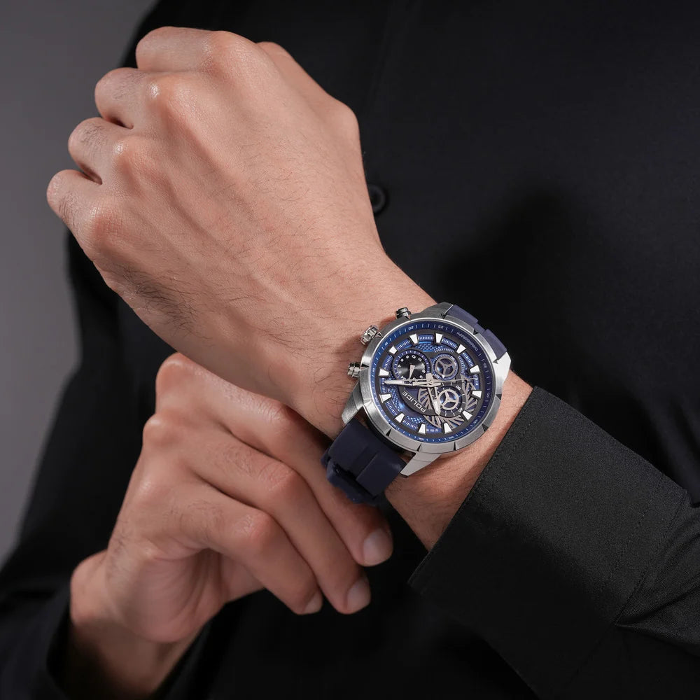 Police Neist Men's Navy Dial Dual-Time Watch – PEWGQ0092702