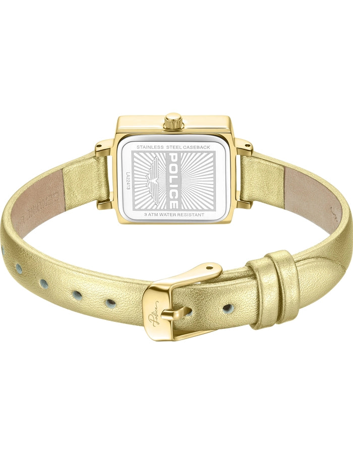 Police White Dial Gold-Tone Leather Strap Watch – PEWLA2241301