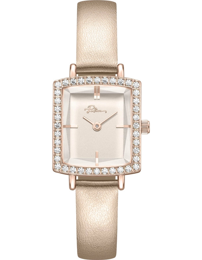 Police Light Pink Dial Rose Gold-Tone Leather Strap Watch – PEWLA2241302