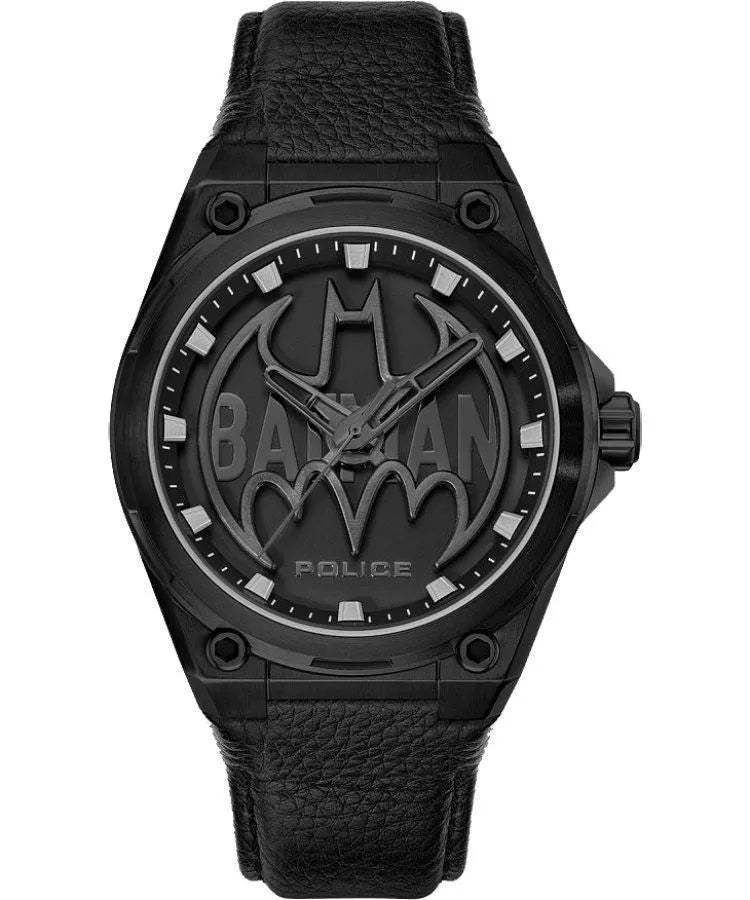 Black Batman Police watch with bat symbol on a white background