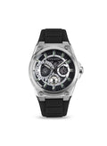 POLICE Chronograph Silicone Wrist Watch | Silver Steel Case