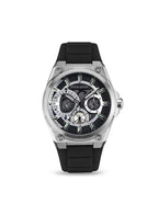 POLICE Chronograph Silicone Wrist Watch | Silver Steel Case