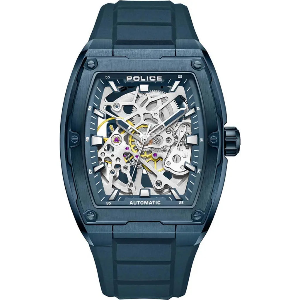 Police Skeletor Men's Blue Skeleton Dial Watch – PEWJR0005905