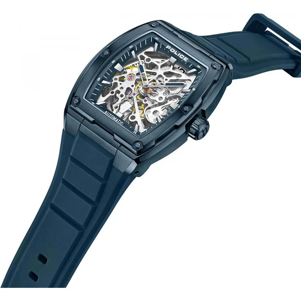 Police Skeletor Men's Blue Skeleton Dial Watch – PEWJR0005905