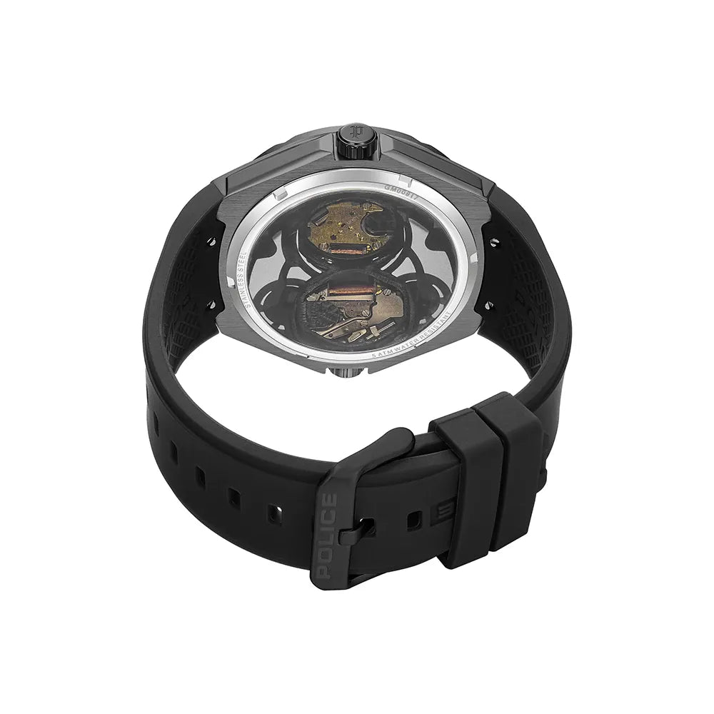 Police Scepter Men's Grey Open-Heart Dual Time Watch – PEWGM0081701