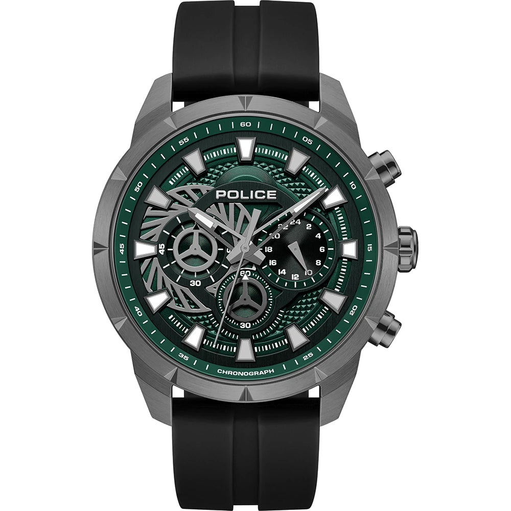 Police Neist Men's Green Dial Dual-Time Watch – PEWGQ0092703