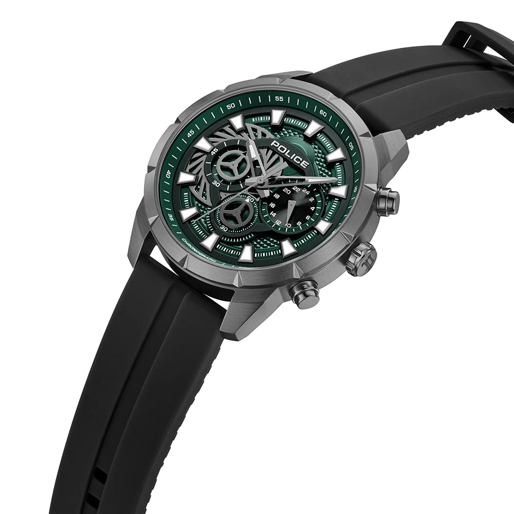 Police Neist Men's Green Dial Dual-Time Watch – PEWGQ0092703