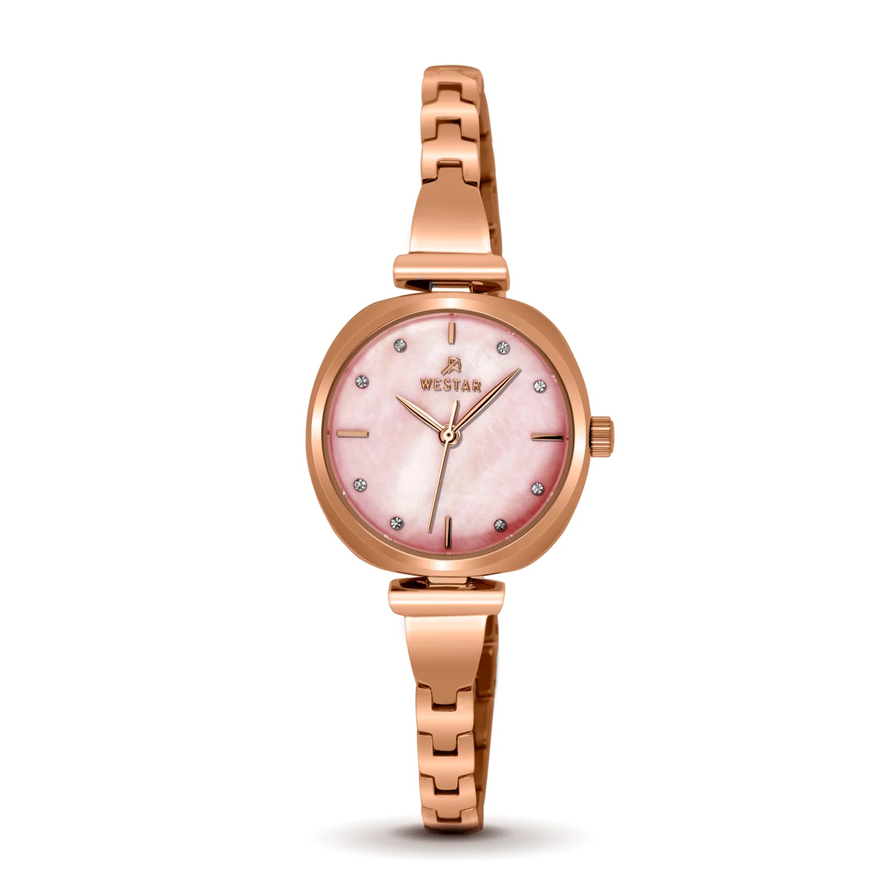 Westar Ornate Ladies MOP Pink Dial 28mm Quartz Watch